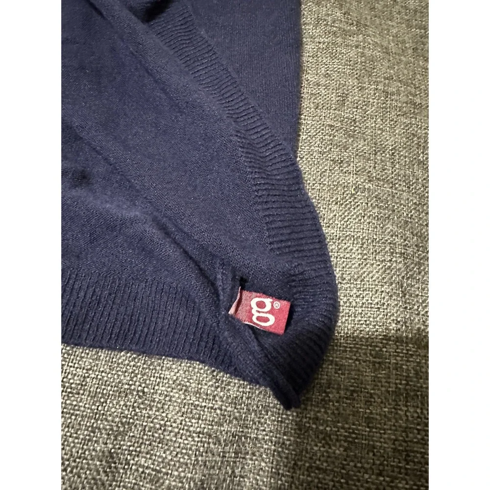 G. Women OS Infinity Scarf Navy Blue Solid Knit Acrylic